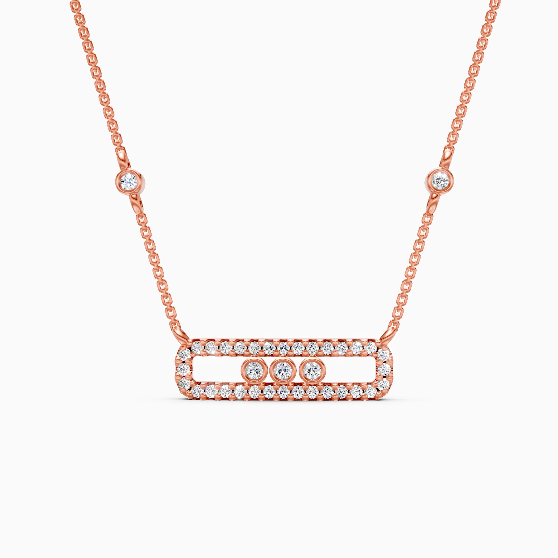 Radiant Bar Necklace with Lab Grown Diamonds